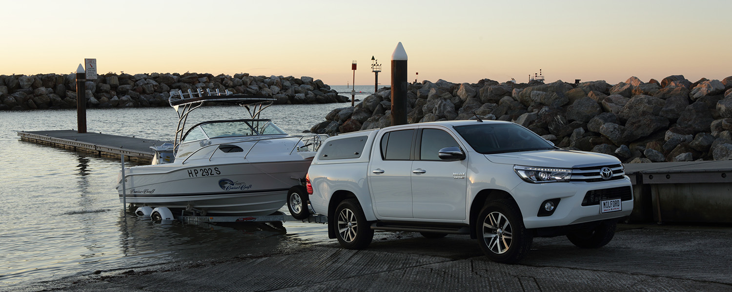 Ute with Boat at Marina